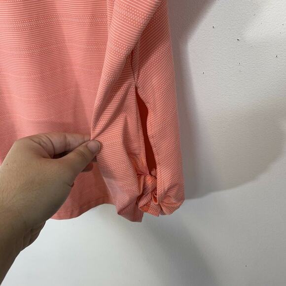 Athleta Max Out Side Tie Pink Coral Athletic Striped Polka Dot  Top Small - Picture 5 of 8